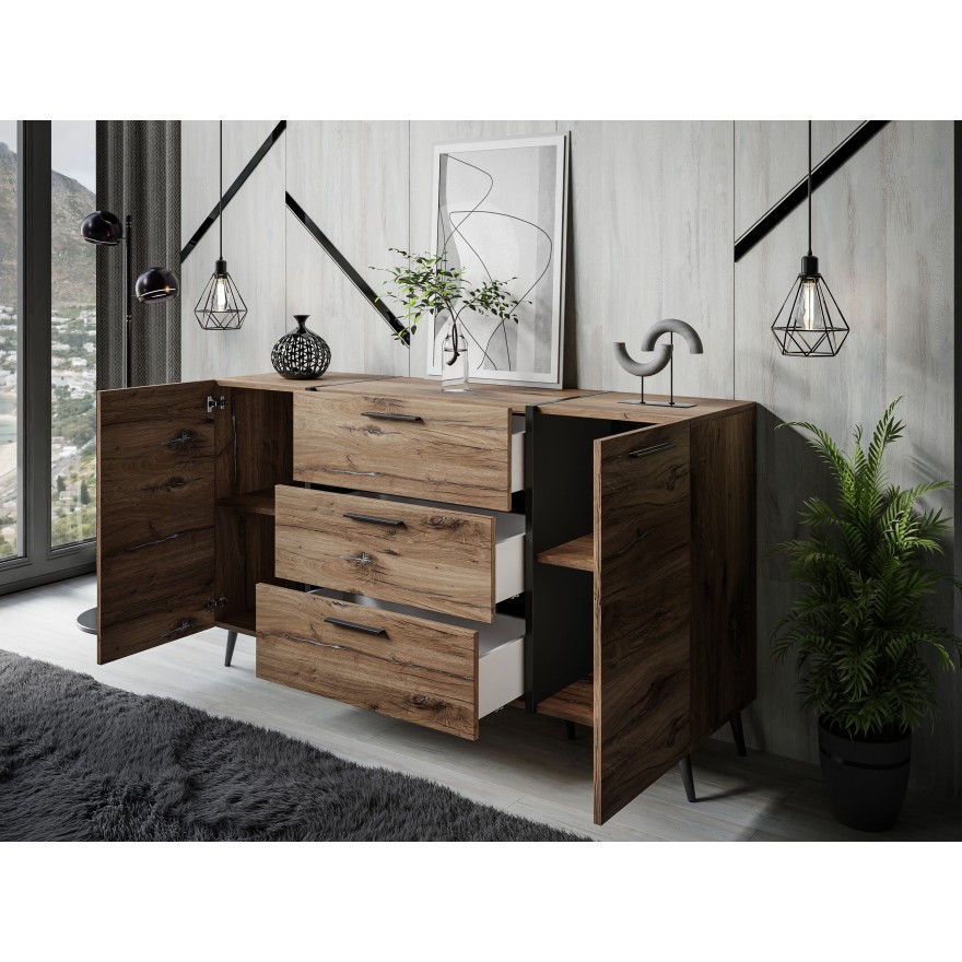 Komoda z szufladami ONYX LOFT na nóżkach