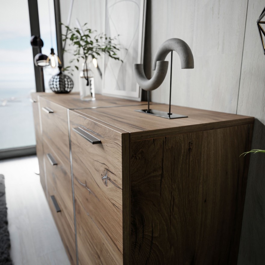 Komoda z szufladami ONYX LOFT na nóżkach