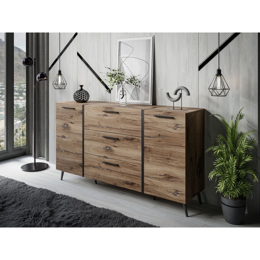 Komoda z szufladami ONYX LOFT na nóżkach