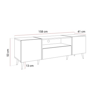 Szafka RTV ONYX na złotych nóżkach wysoki połysk 158 cm