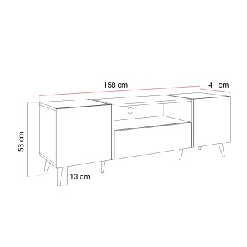 Szafka RTV ONYX LOFT na nóżkach 158 cm