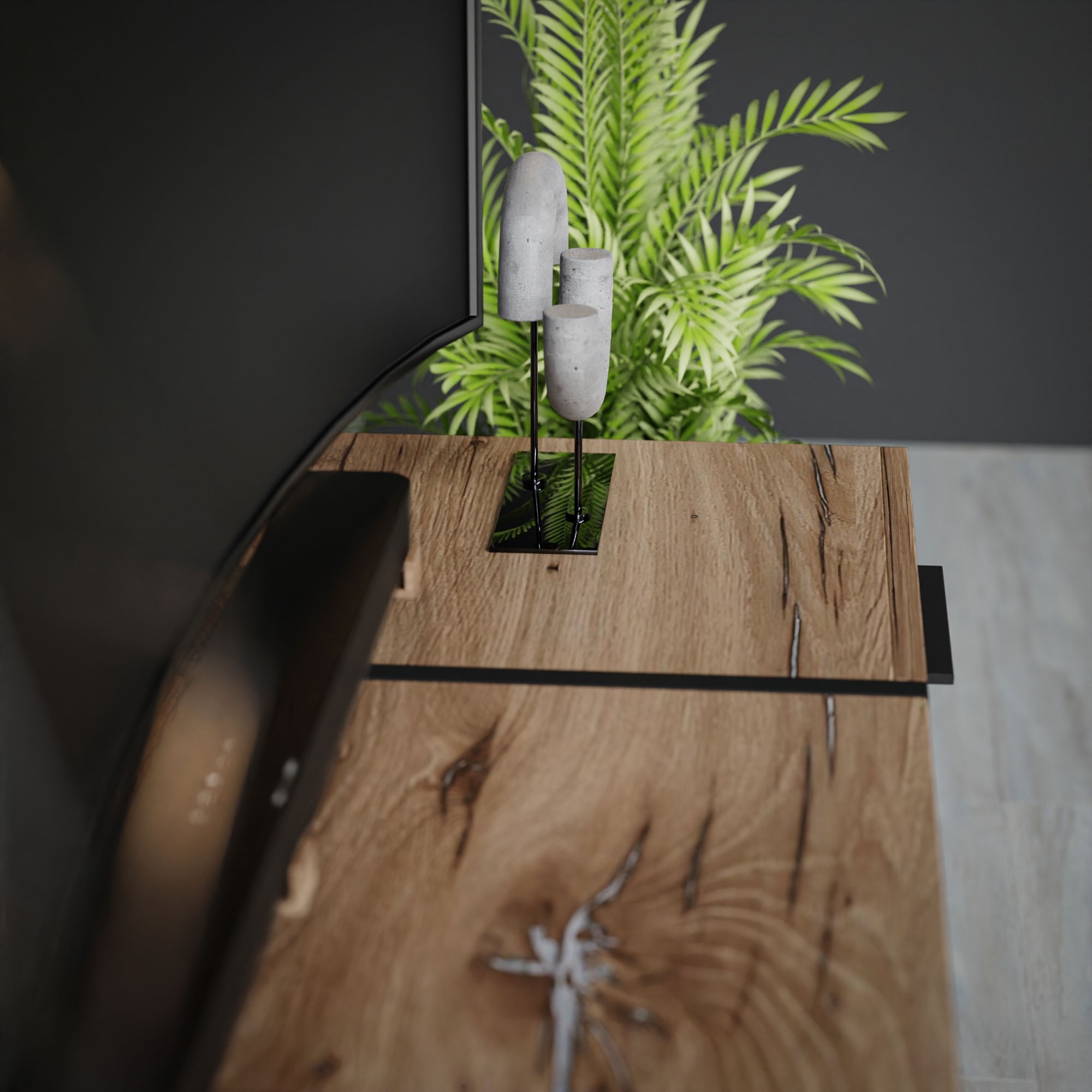 Szafka RTV ONYX LOFT na nóżkach 158 cm