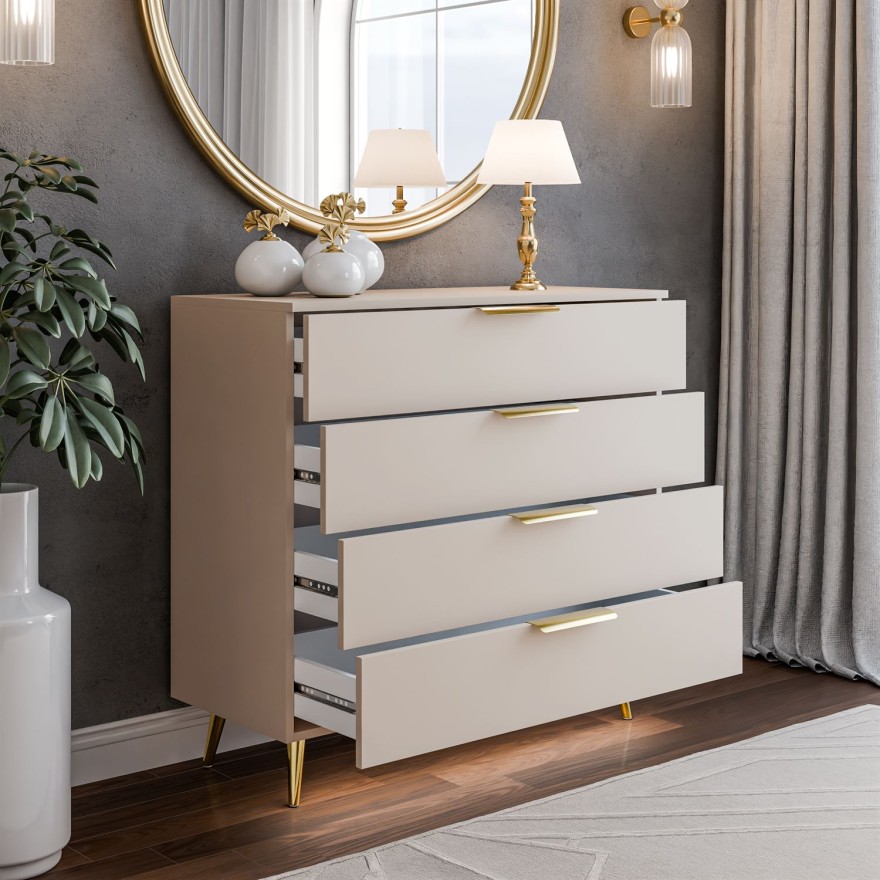 Komoda LINA KASZMIR 95 LED na wysokich nóżkach