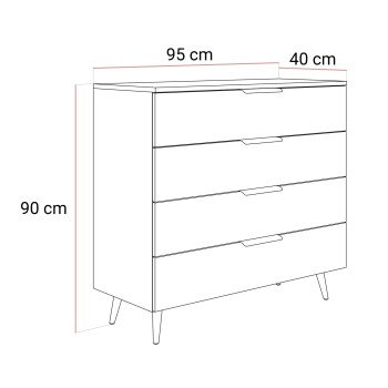 Komoda LINA KASZMIR 95 LED na wysokich nóżkach
