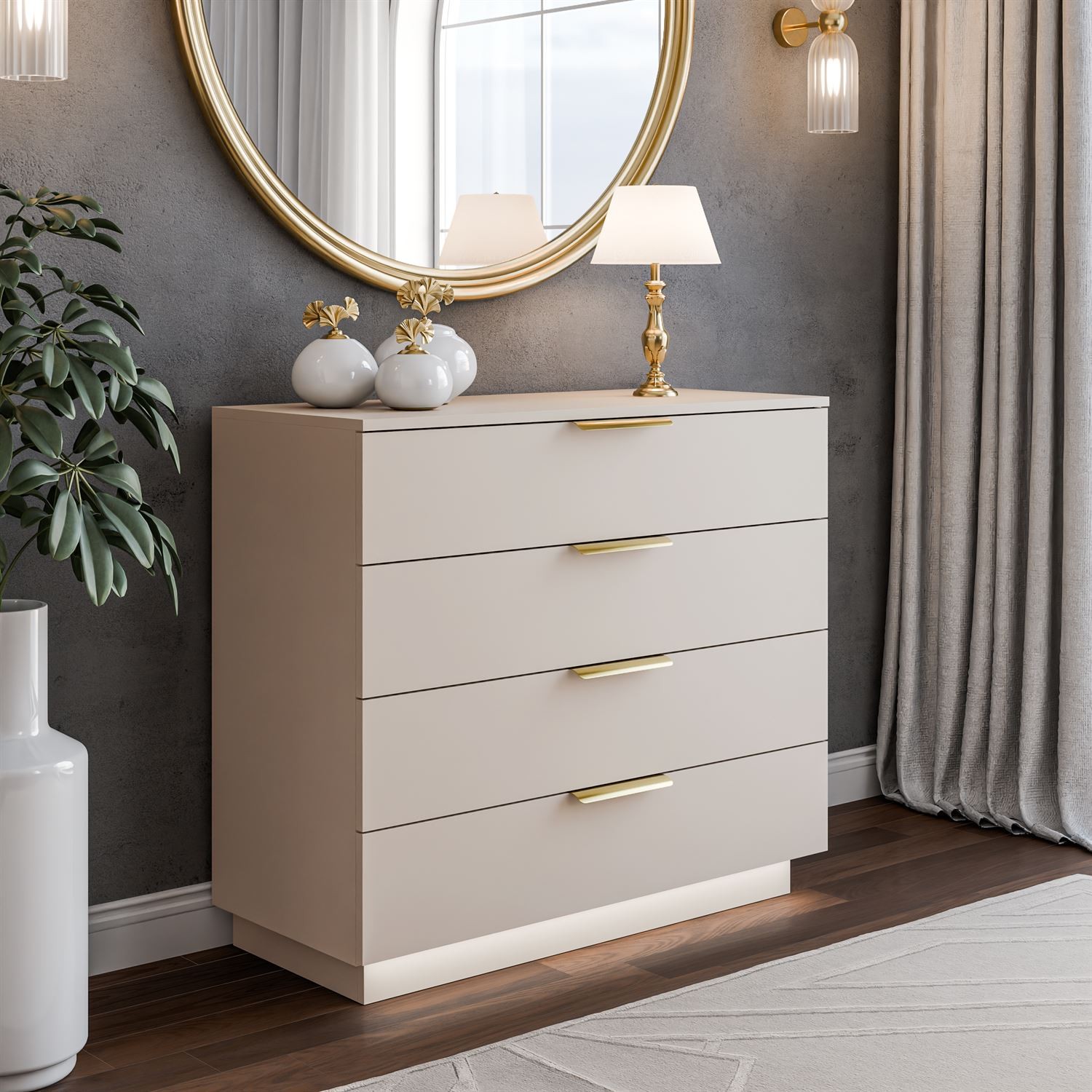 Komoda LINA KASZMIR 95 z oświetleniem LED na cokole