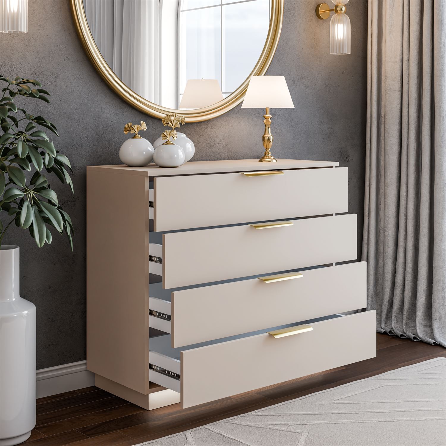 Komoda LINA KASZMIR 95 z oświetleniem LED na cokole