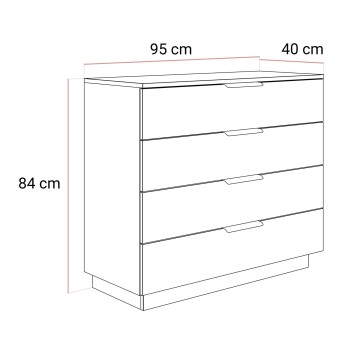 Komoda LINA KASZMIR 95 z oświetleniem LED na cokole