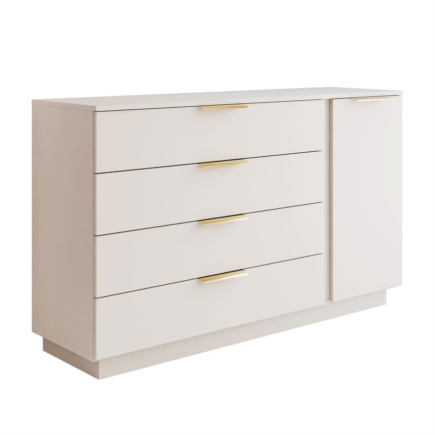 Komoda LINA KASZMIR 1D4S z oświetleniem LED na cokole