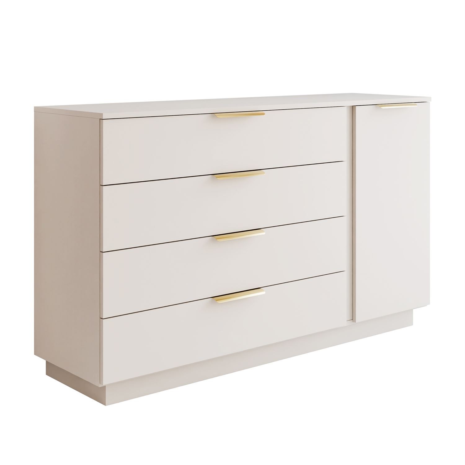 Komoda LINA KASZMIR 1D4S z oświetleniem LED na cokole