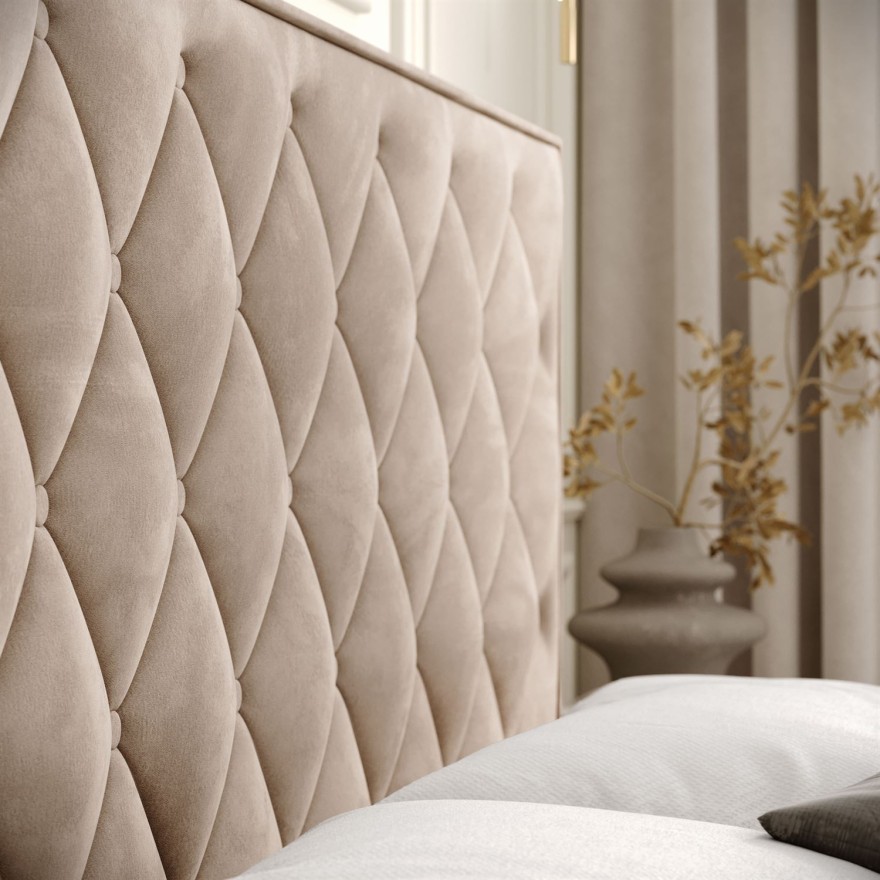 Łóżko kontynentalne INEZ z pojemnikiem na pościel