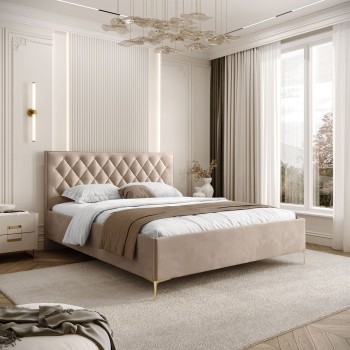 Łóżko tapicerowane INEZ z...