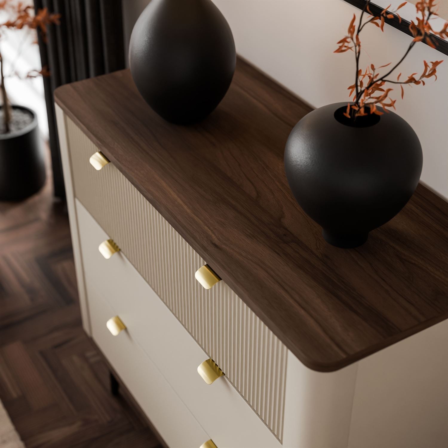 Komoda do salonu AUTUMN 3S na wysokich nóżkach