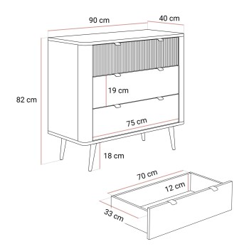Komoda do salonu AUTUMN 3S na wysokich nóżkach