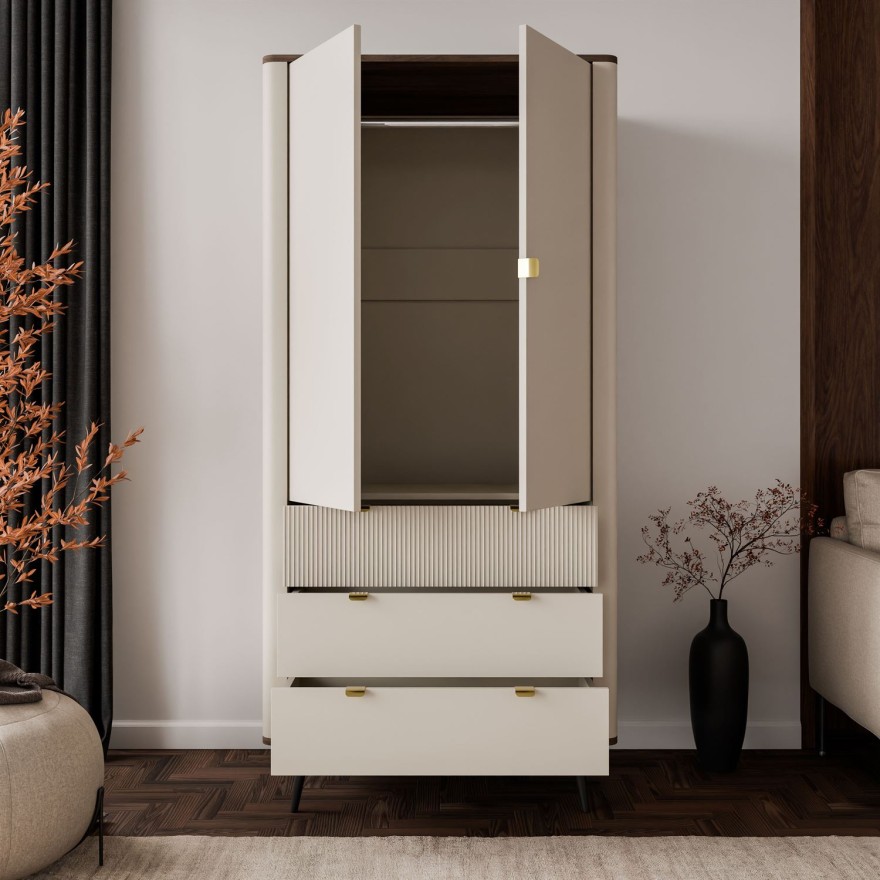 Dwudrzwiowa szafa AUTUMN 2D3S z szufladami