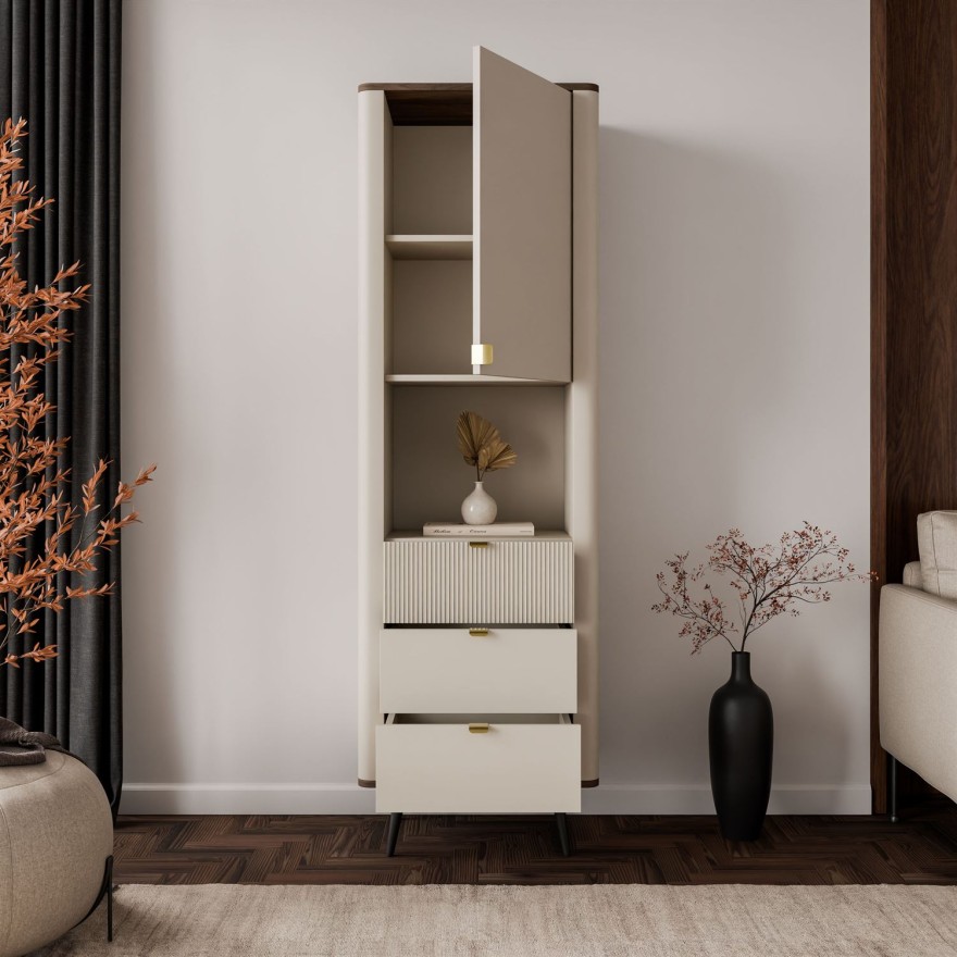 Wąski regał AUTUMN 1D3S z szufladami