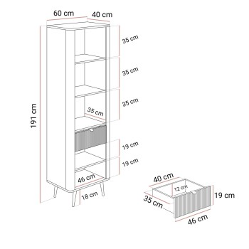 Wąska witryna AUTUMN 1D1S1W z szufladą