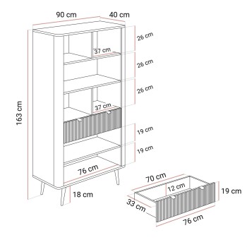 Regał AUTUMN 2D1S z szufladą