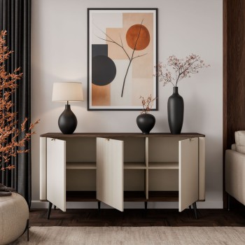 Komoda do sypialni AUTUMN 3D z ryflowanym frontem