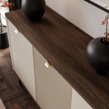 Komoda do sypialni AUTUMN 3D z ryflowanym frontem