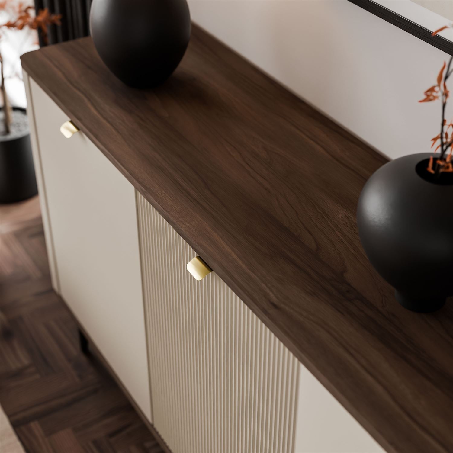 Komoda do sypialni AUTUMN 3D z ryflowanym frontem