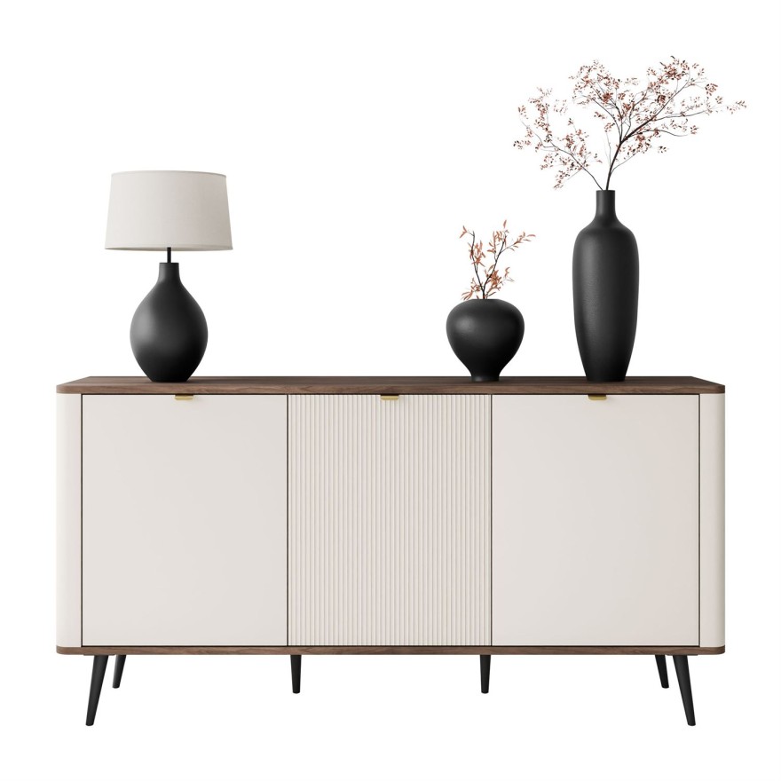 Komoda do sypialni AUTUMN 3D z ryflowanym frontem