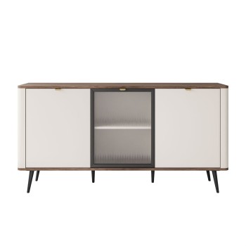 Komoda na nóżkach AUTUMN 2D1W z przeszklonym frontem