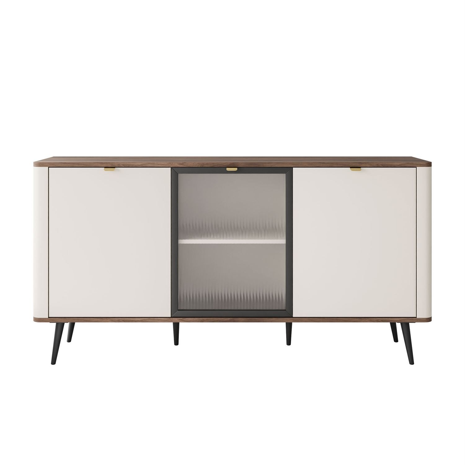 Komoda na nóżkach AUTUMN 2D1W z przeszklonym frontem