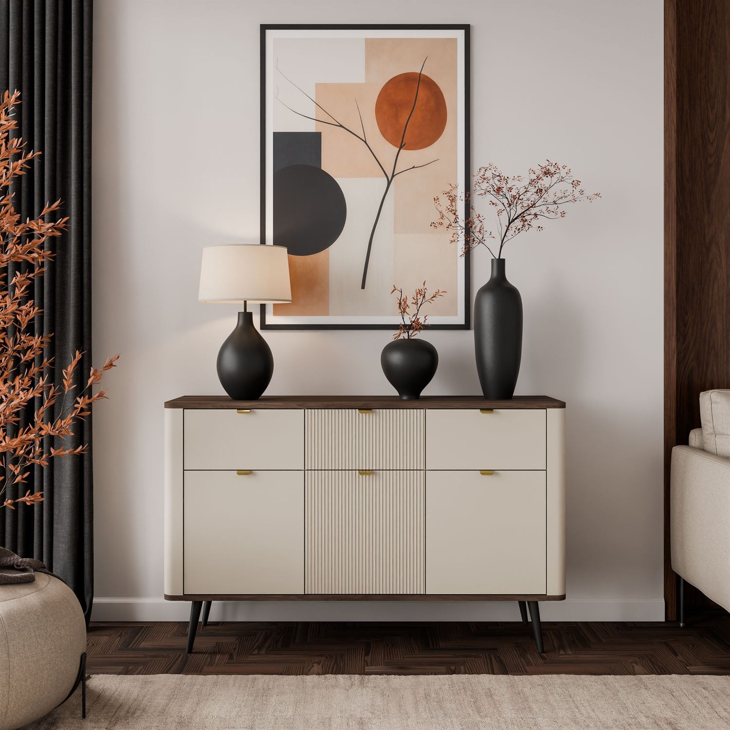 Komoda AUTUMN 3D3S na wysokich nóżkach