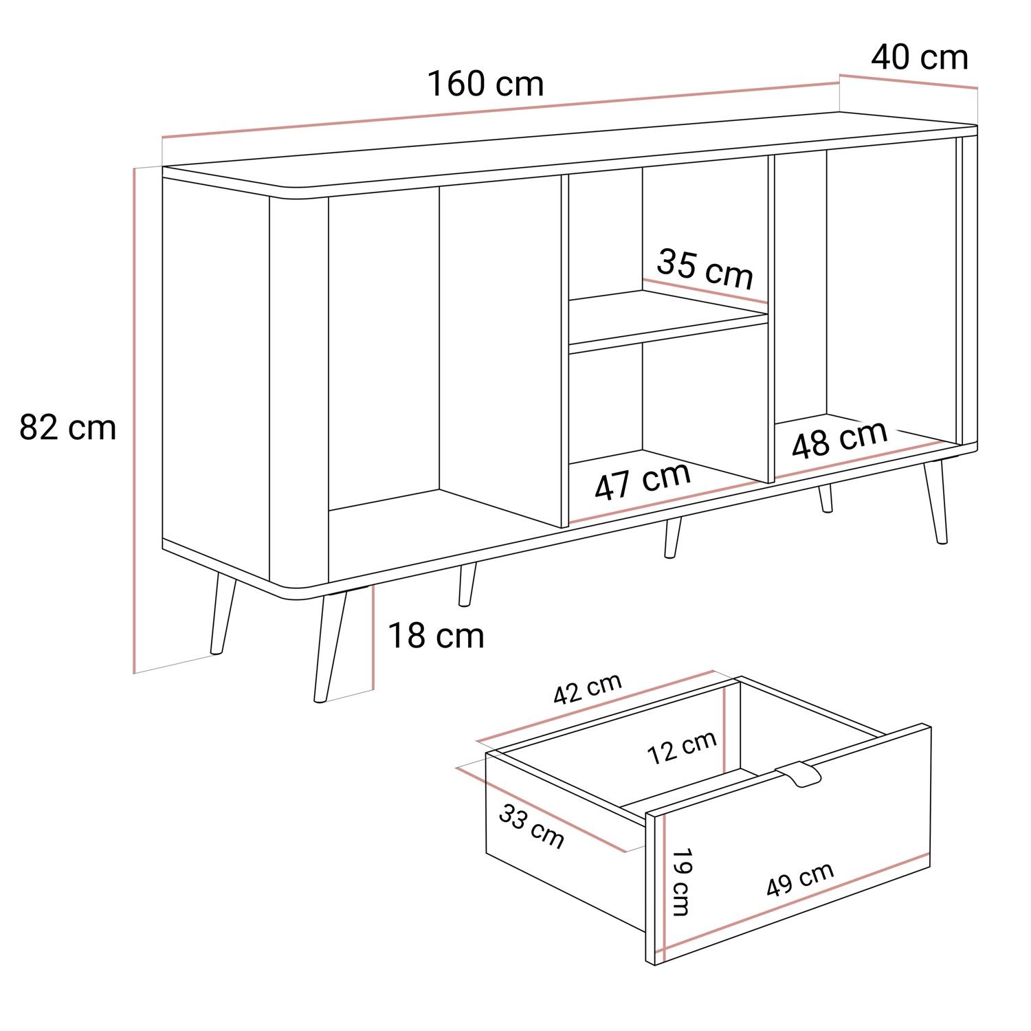 Komoda do przedpokoju AUTUMN 1D6S z sześcioma szufladami