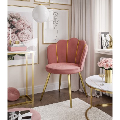 Krzesło tapicerowane CARRIE złote nogi