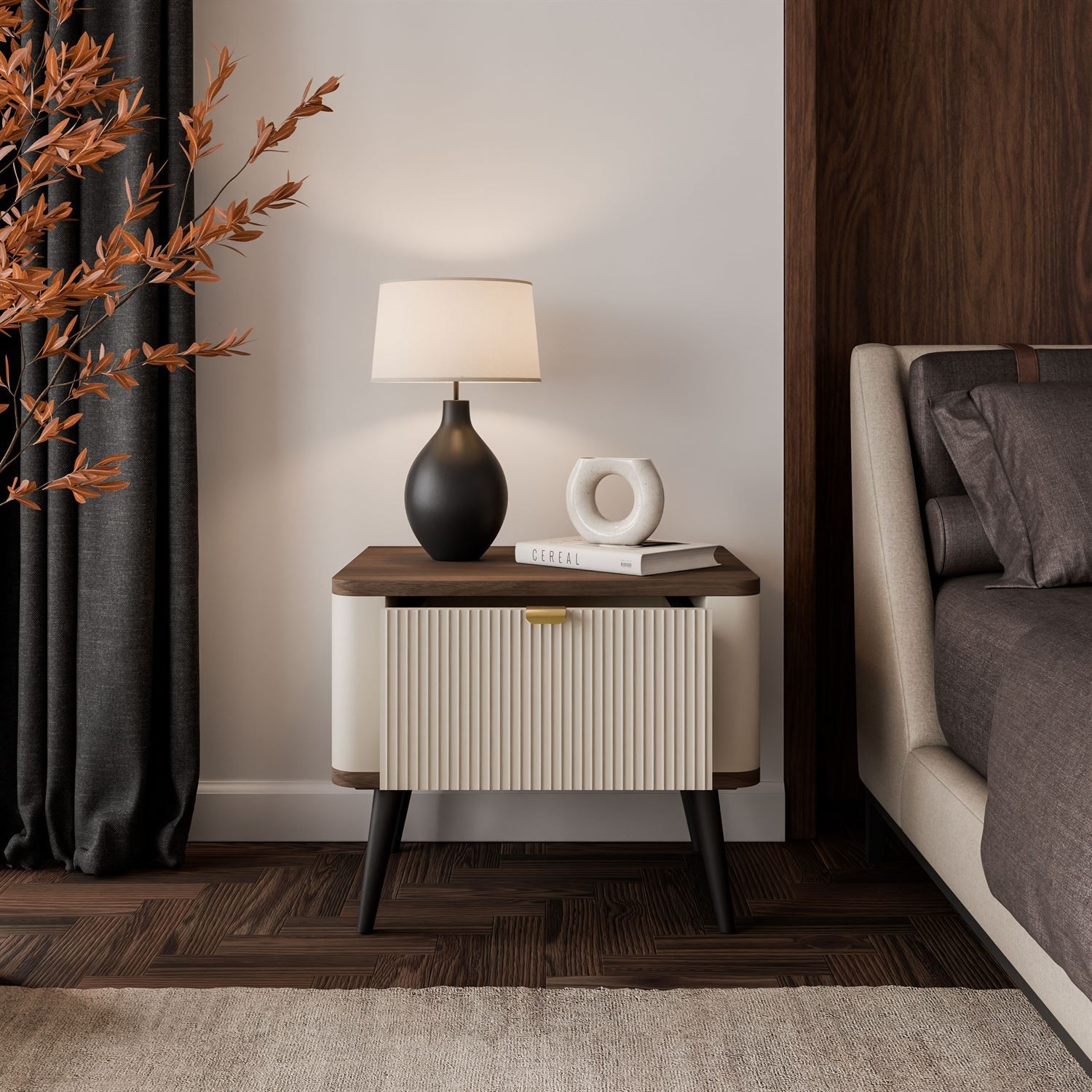 Stolik nocny AUTUMN na wysokich nóżkach