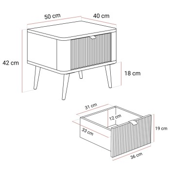 Stolik nocny AUTUMN na wysokich nóżkach
