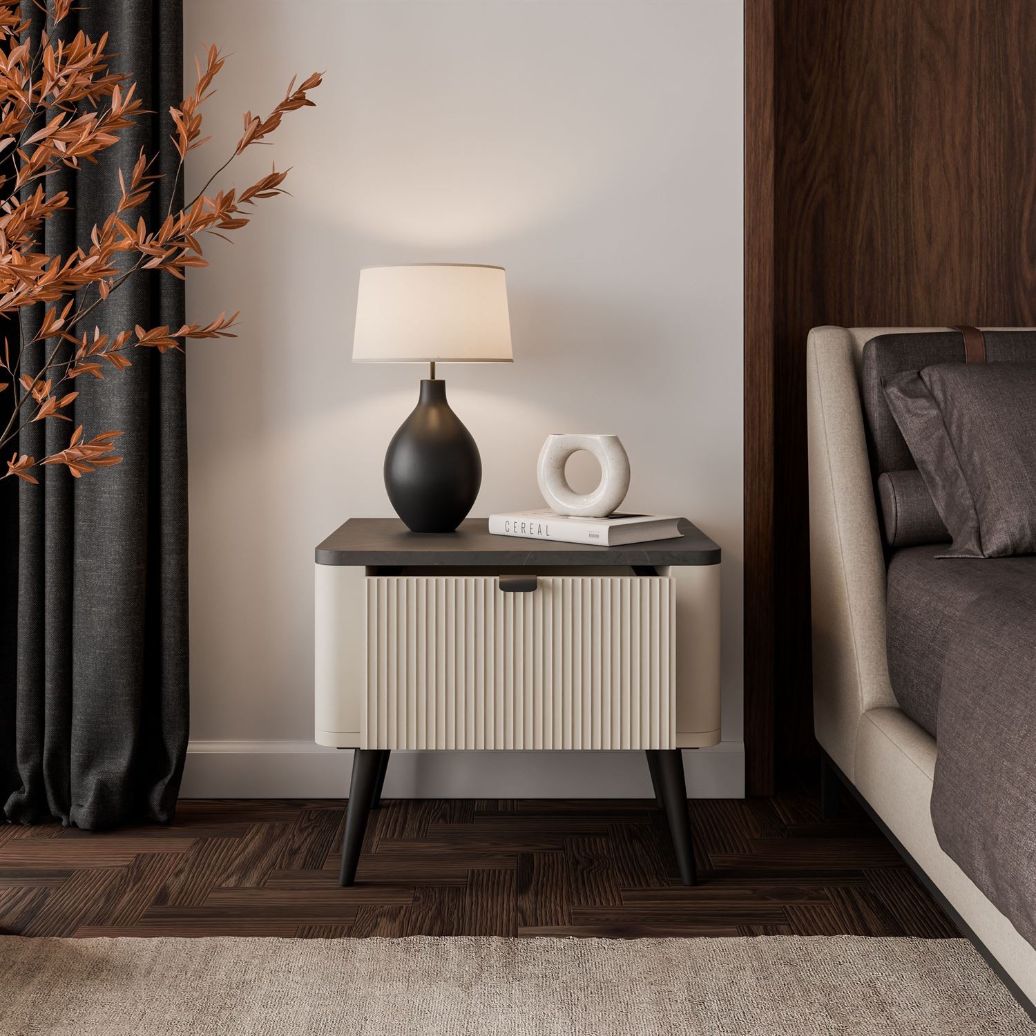 Stolik nocny AUTUMN na wysokich nóżkach