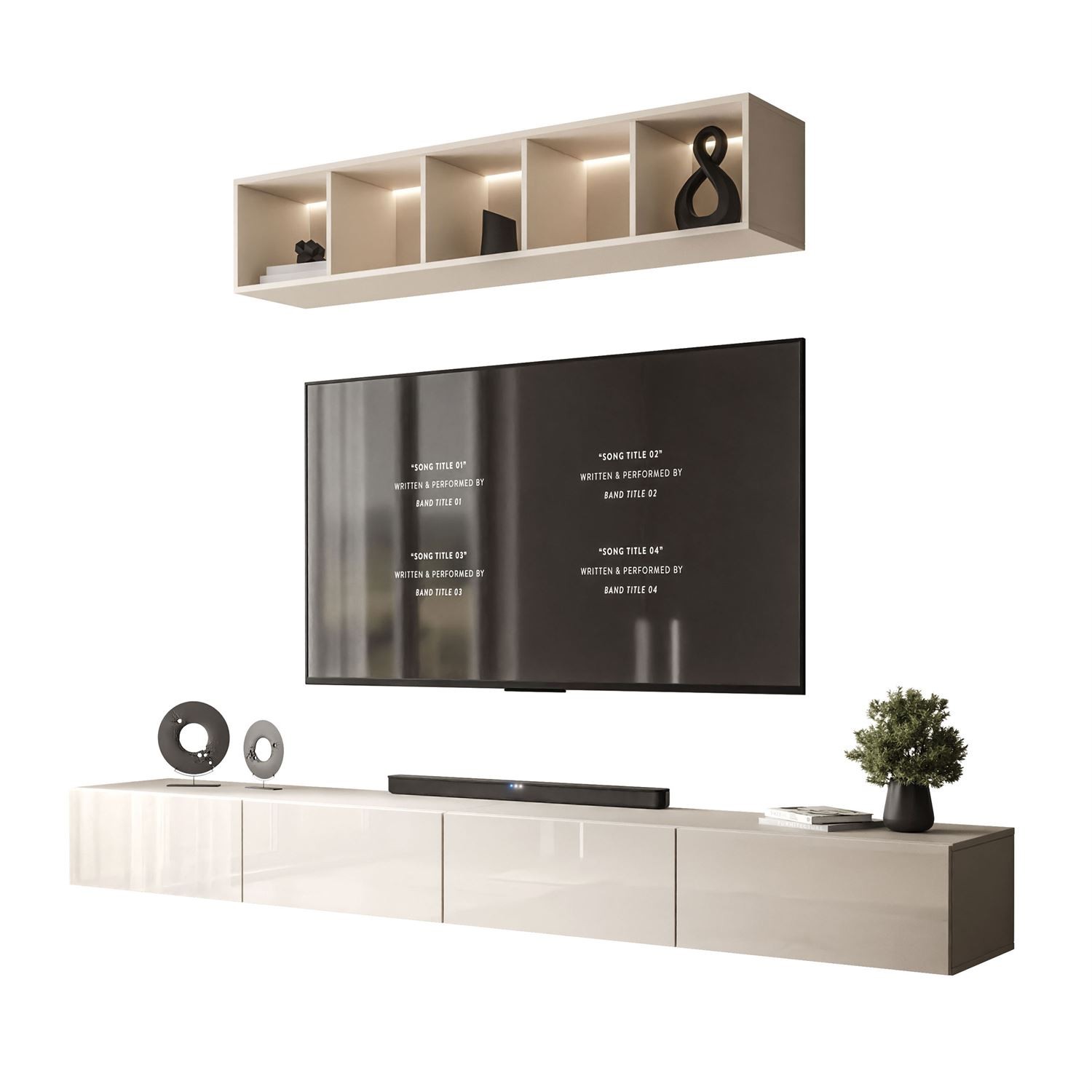 Wisząca meblościanka CARMEN III z otwartą półką