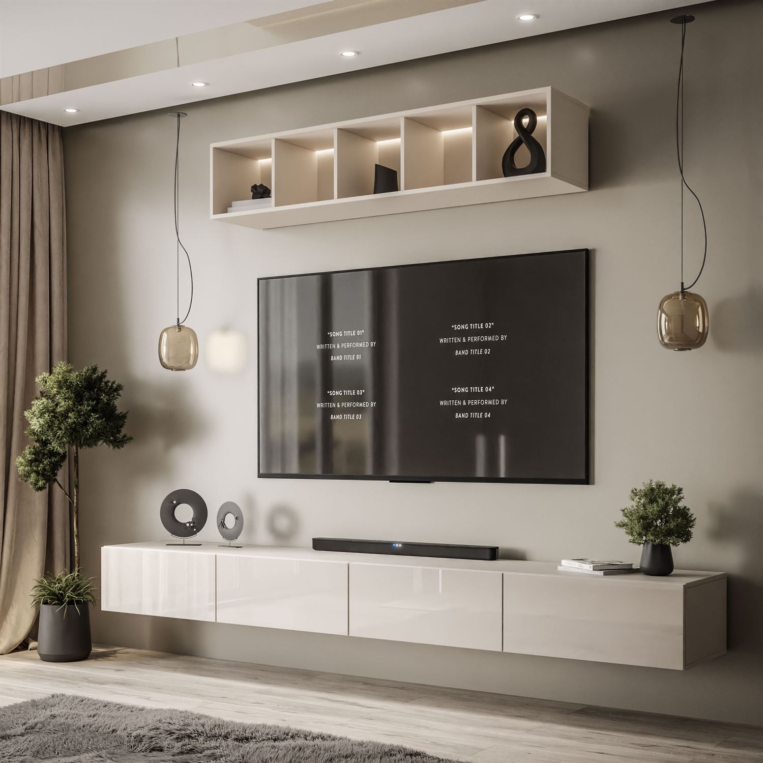 Wisząca meblościanka CARMEN III z otwartą półką