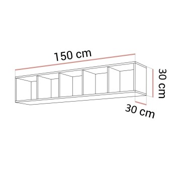 Półka wisząca CARMEN z oświetleniem LED