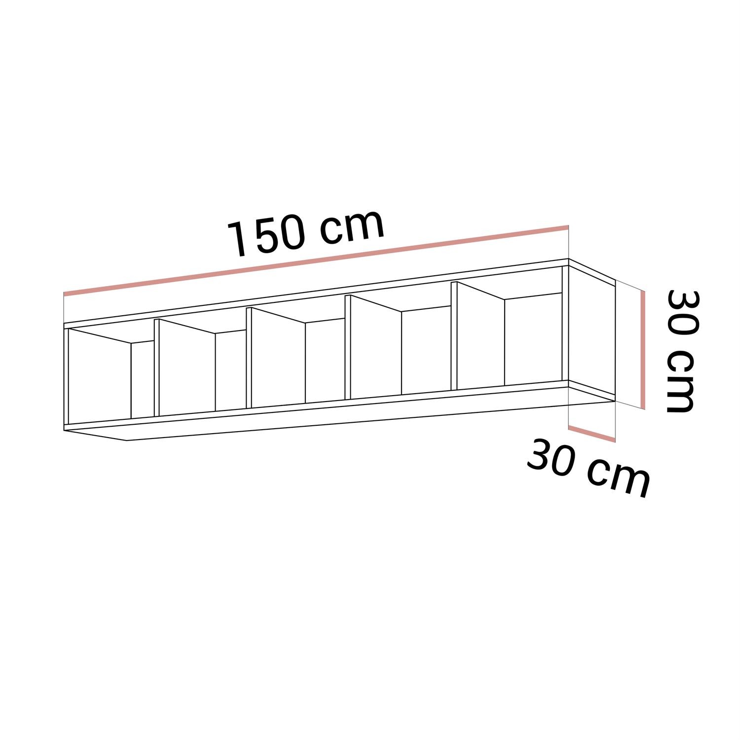 Półka wisząca CARMEN z oświetleniem LED
