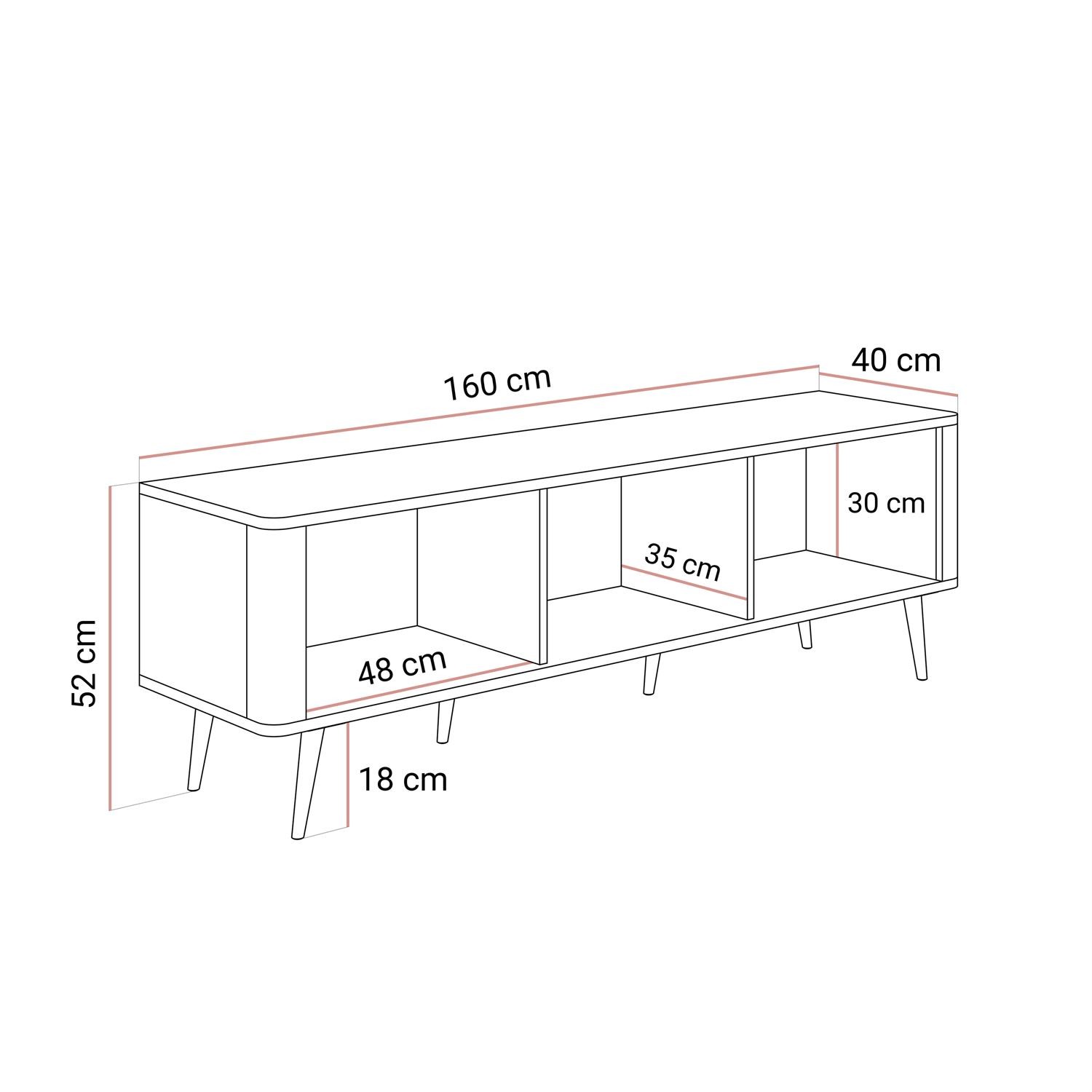 Szafka RTV AUTUMN 3D na wysokich nóżkach