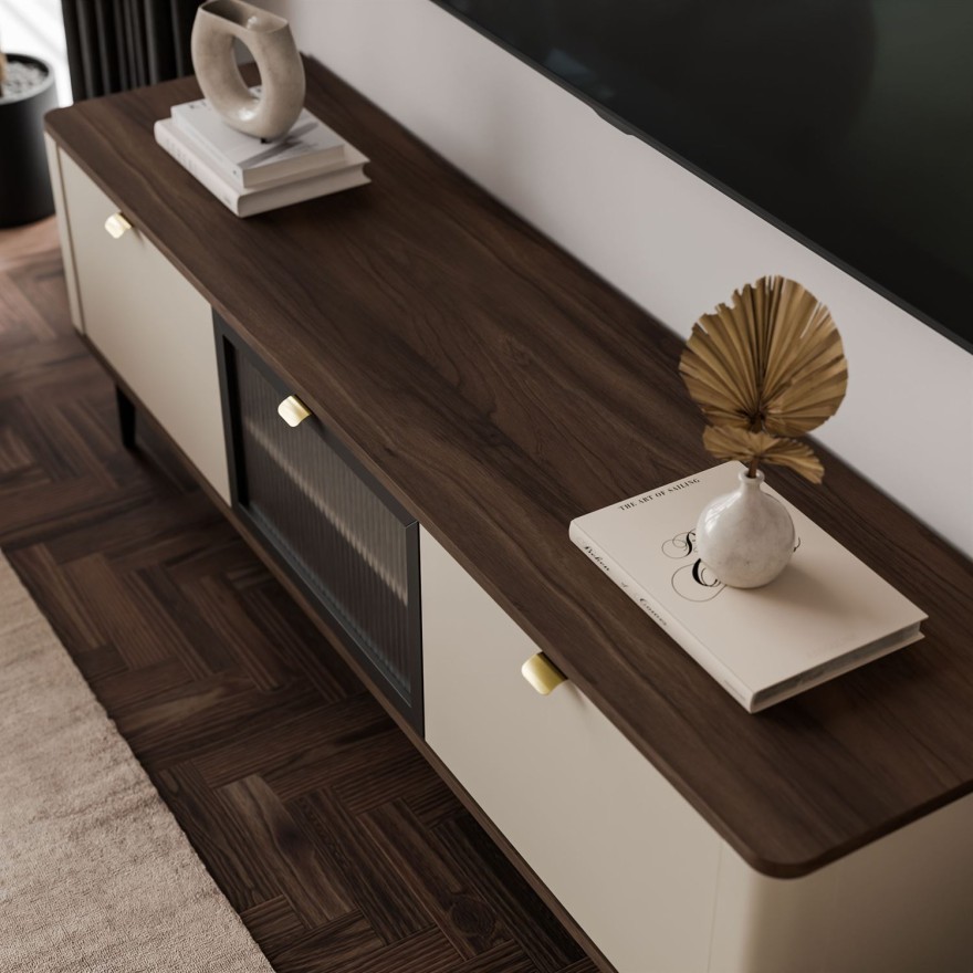 Szafka RTV AUTUMN 2D1W na wysokich nóżkach