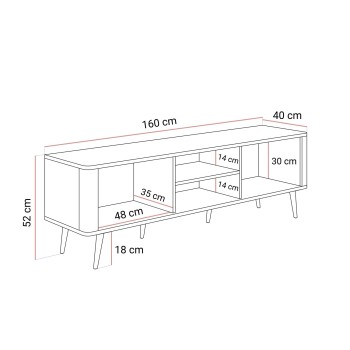 Szafka RTV AUTUMN 2D1W na wysokich nóżkach