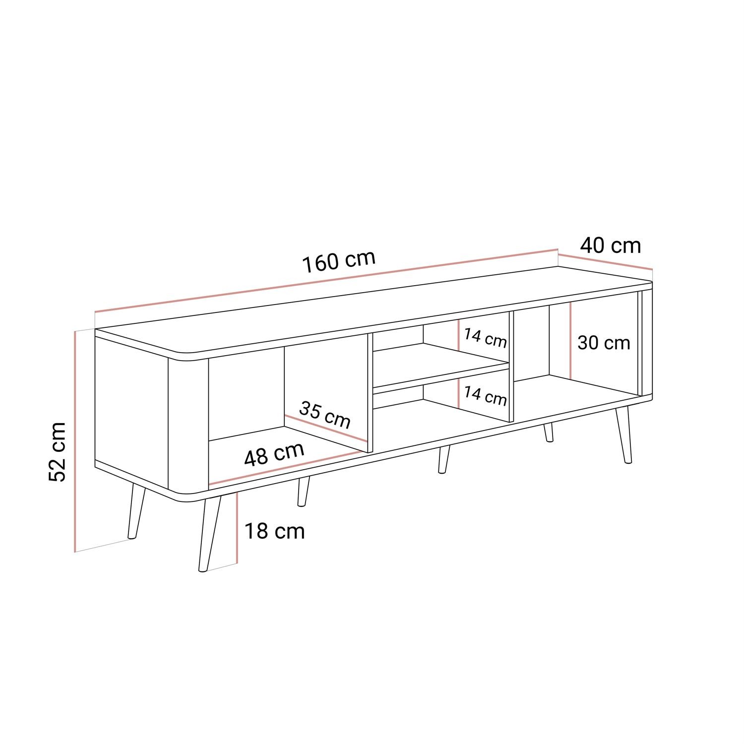 Szafka RTV AUTUMN 2D1W na wysokich nóżkach