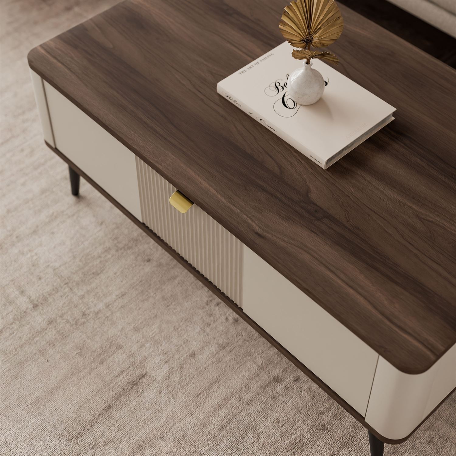 Stolik kawowy AUTUMN z zamykaną półką pod blatem