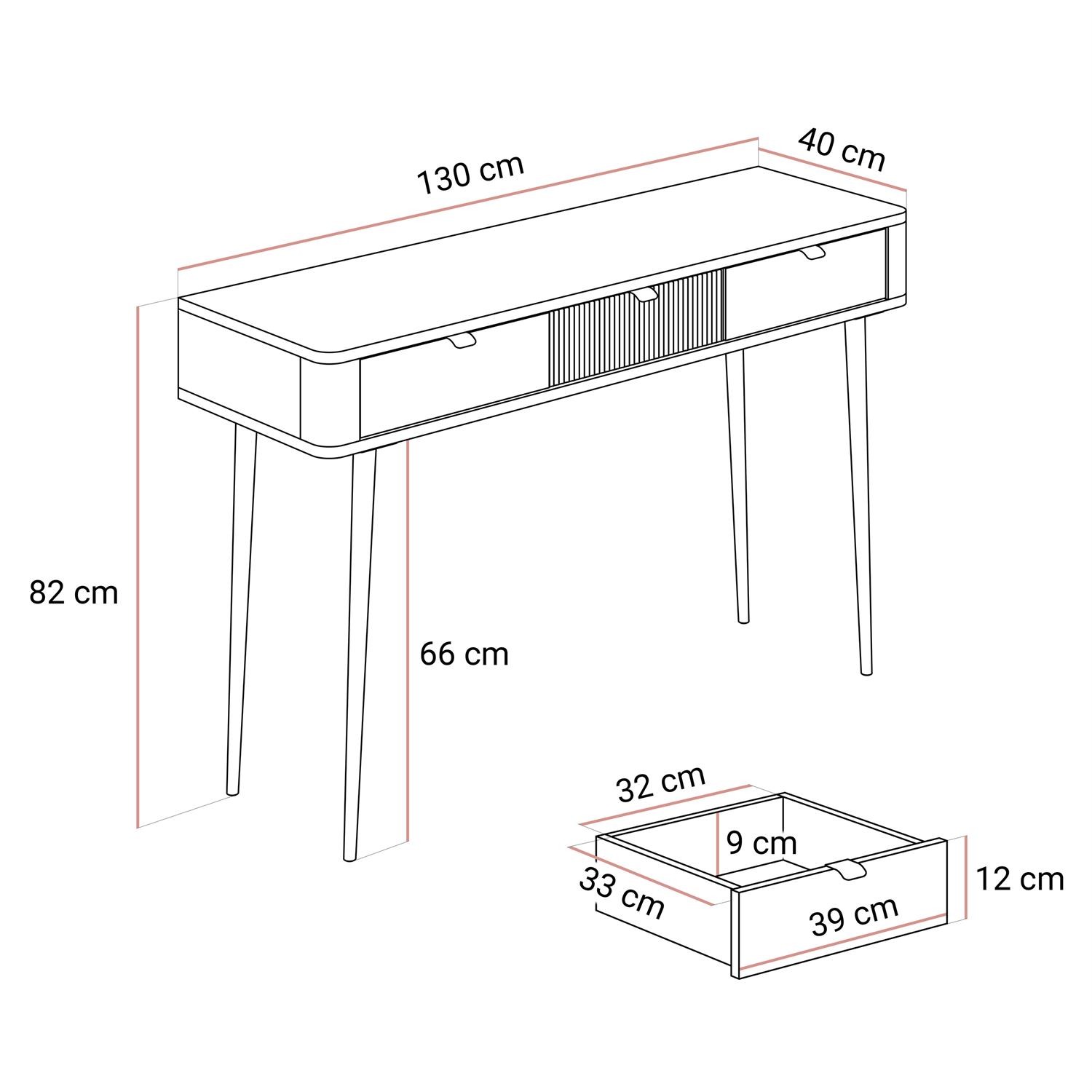 Konsola AUTUMN z szufladami