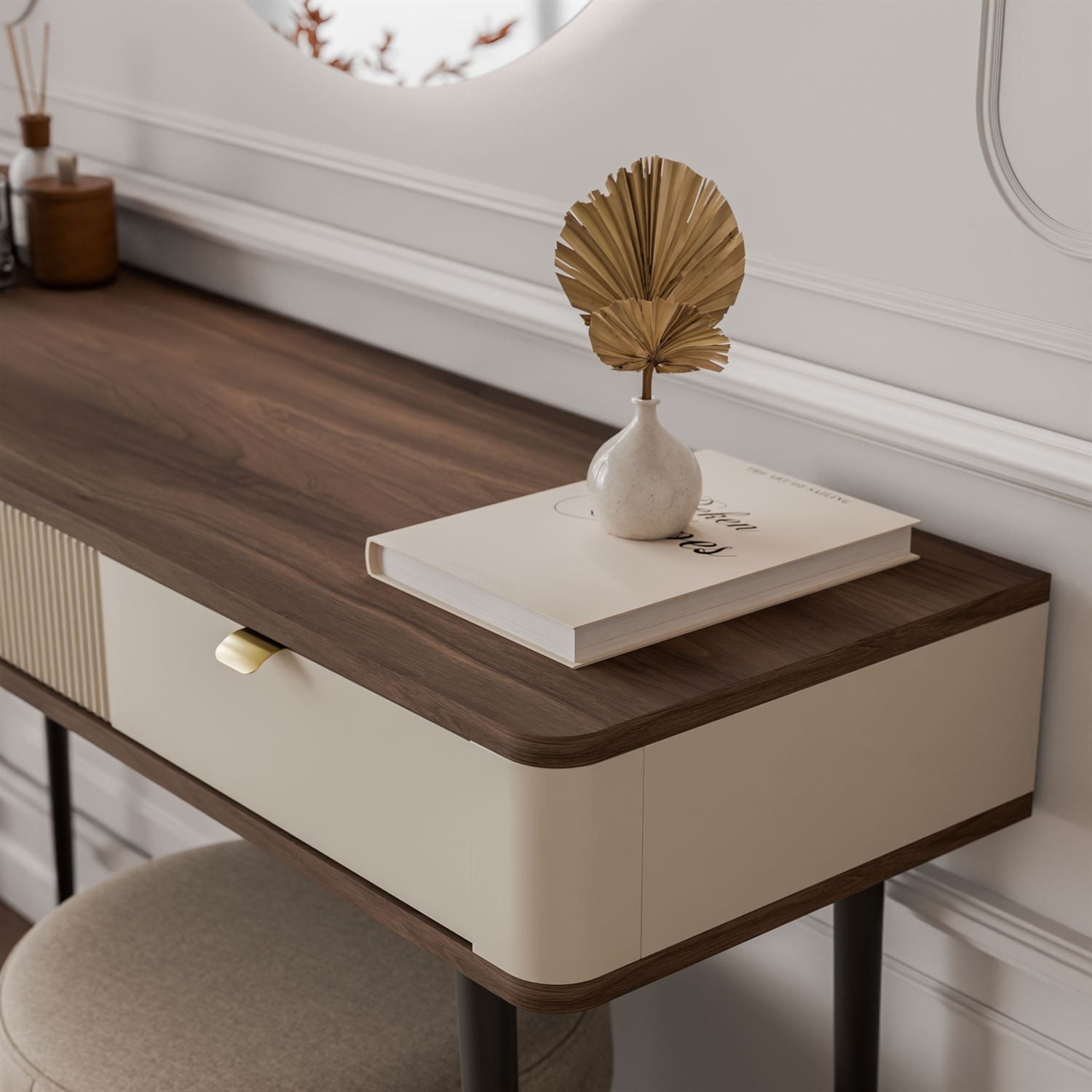 Toaletka AUTUMN z okrągłym lustrem