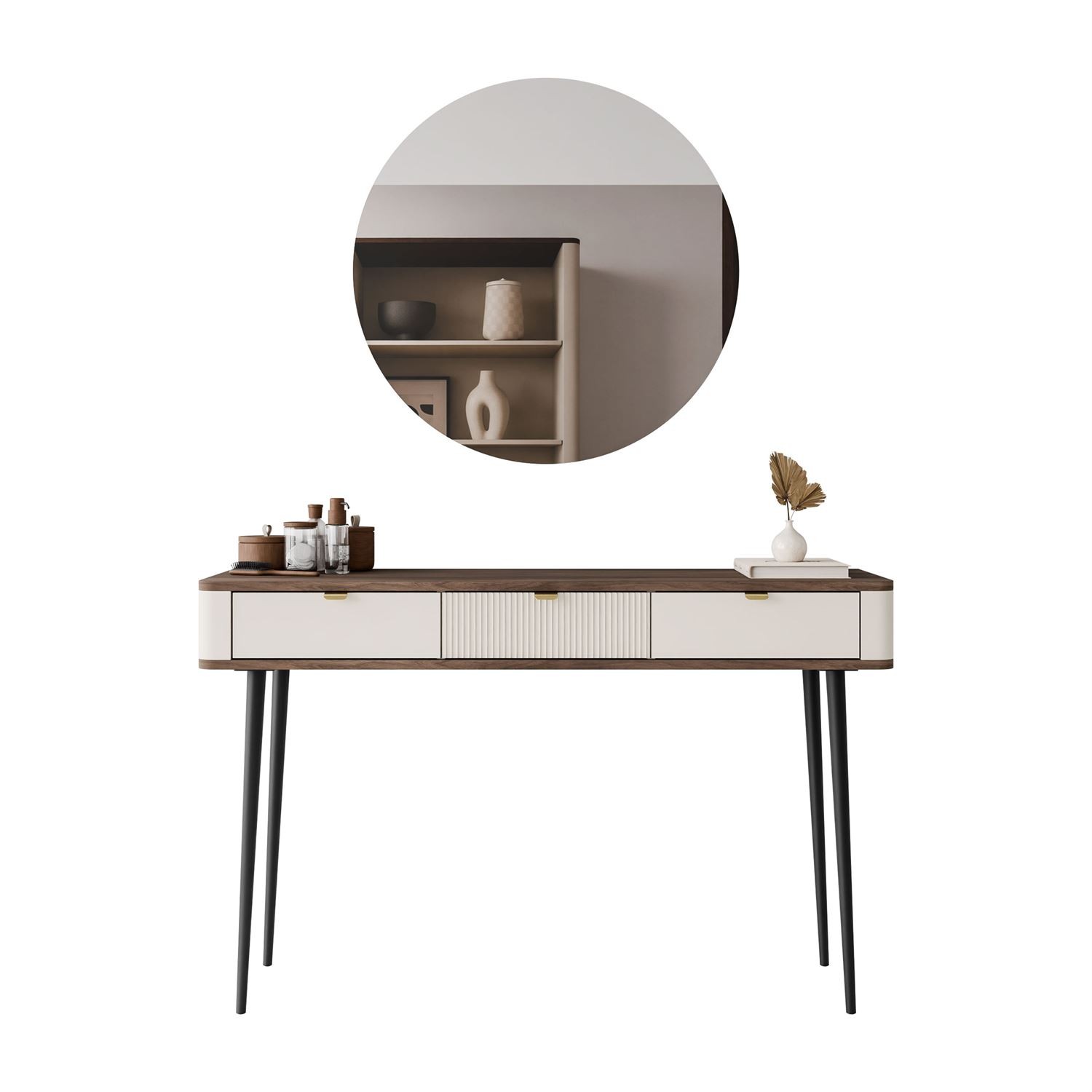 Toaletka AUTUMN z okrągłym lustrem