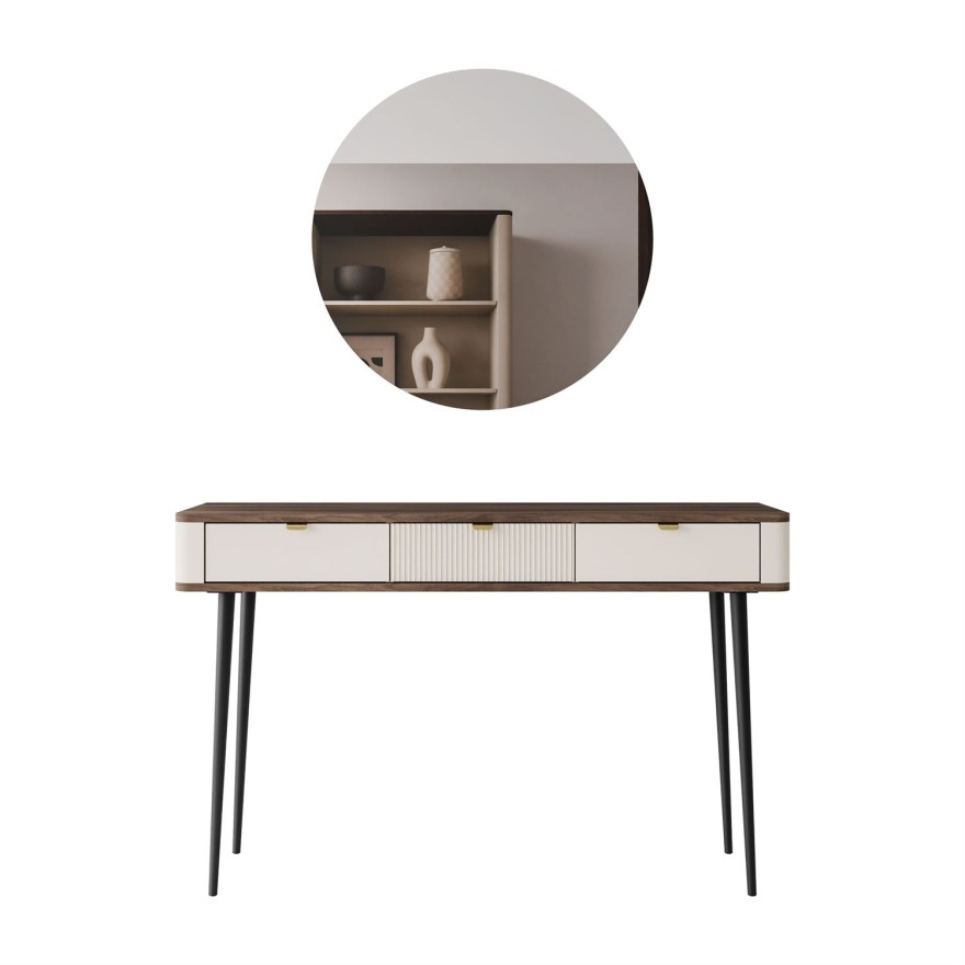 Toaletka AUTUMN z okrągłym lustrem