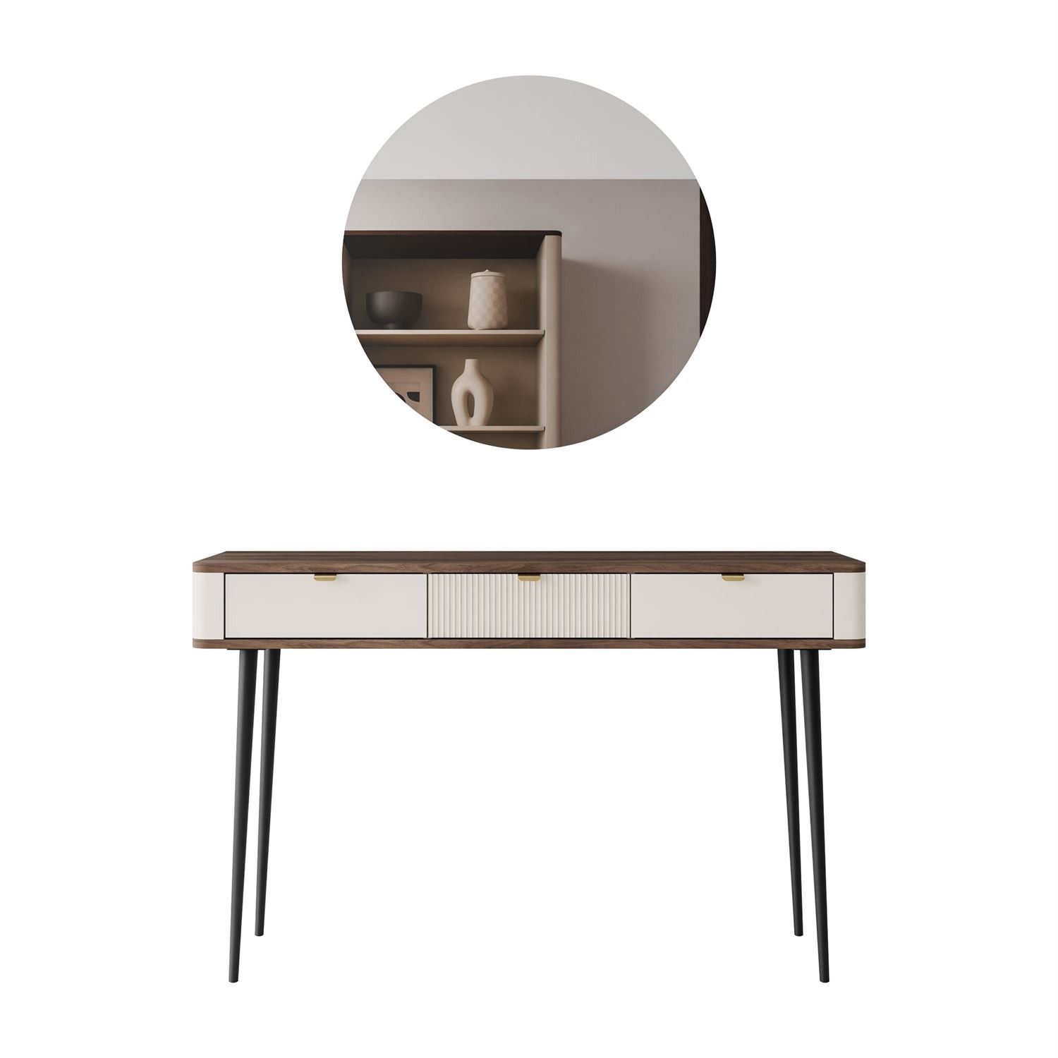 Toaletka AUTUMN z okrągłym lustrem