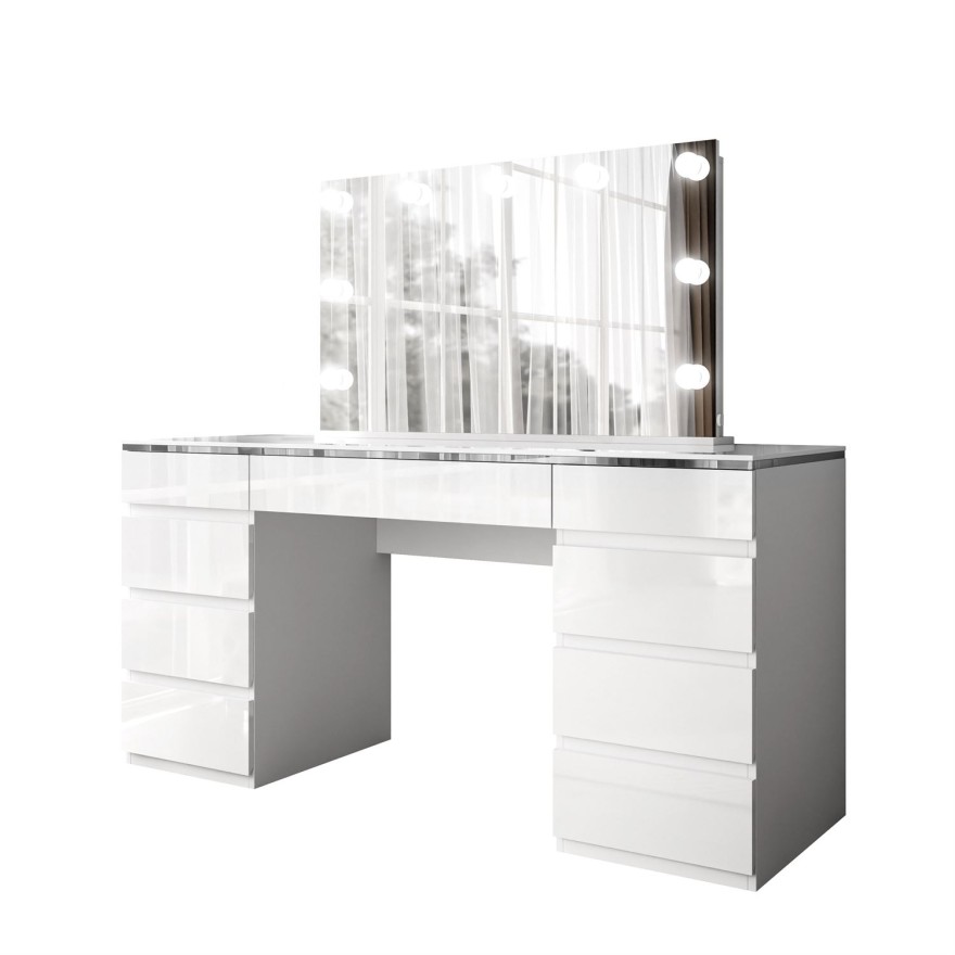 Toaletka AURORA DOUBLE SILVER biały połysk