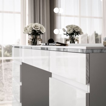 Toaletka AURORA DOUBLE SILVER biały połysk