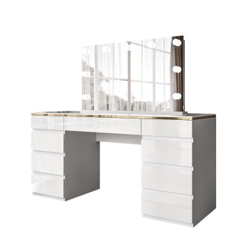 Toaletka AURORA DOUBLE GOLD biały połysk